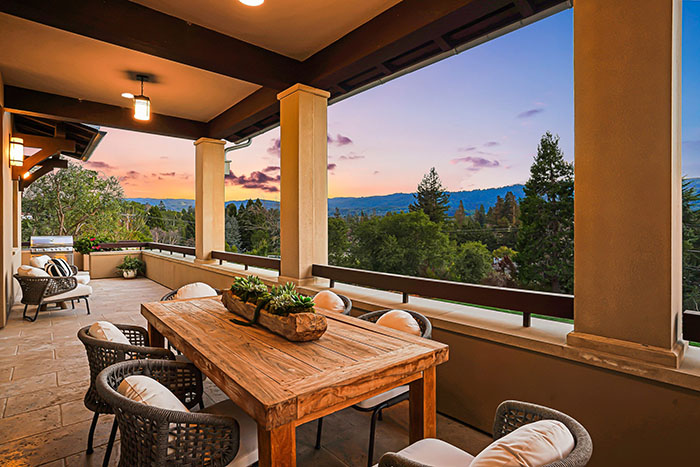 Indoor/outdoor dining area.