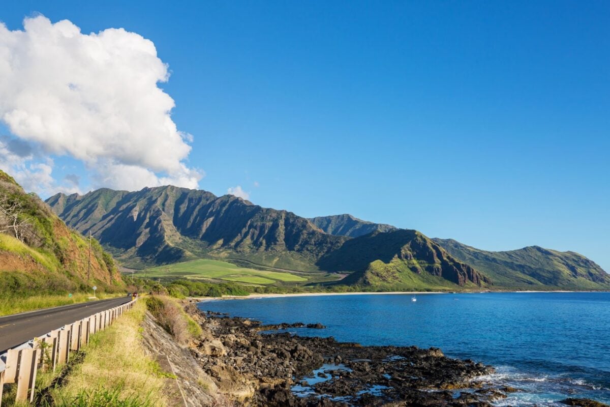 Landscape of Oahu island, Hawaii.